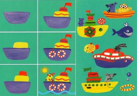 Парусник для детей средней группы аппликация