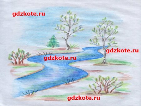 Пейзаж с водой легкий