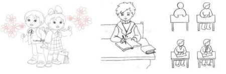 Ученик за партой карандашом