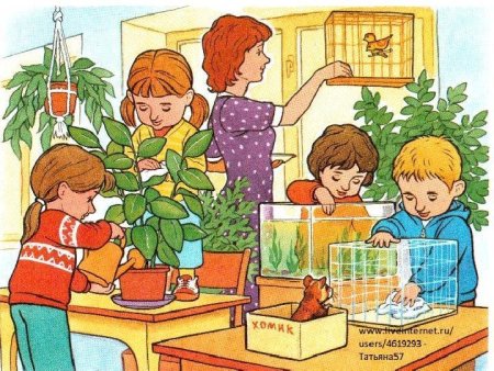 Сюжетная картина в живом уголке