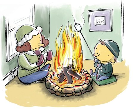 Человек в пледе с чаем