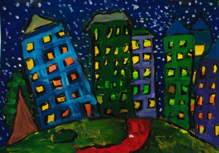 Рисование улицы города