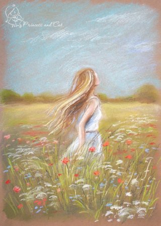 Летний пейзаж с людьми