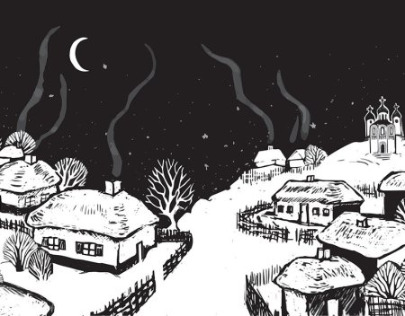 Иллюстрация к рассказу Гоголя ночь перед Рождеством