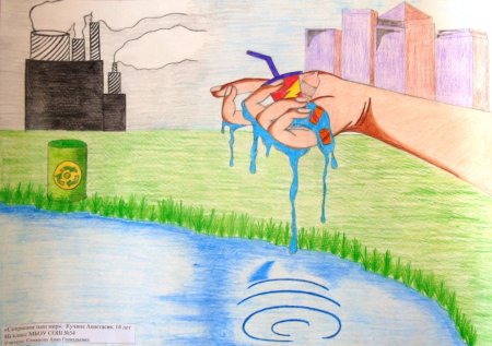 Загрязнение водоемов для детей