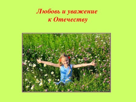 Любовь и уважение к родине