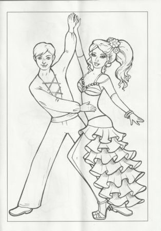 Раскраска бальные танцы