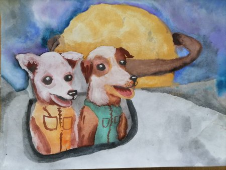 Уроки рисования белка и стрелка