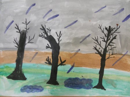 Рисунок поздняя осень 3 класс