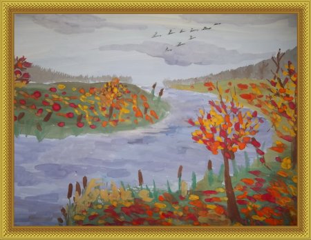 Рисование старшая группа осень красками