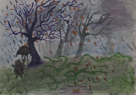 Рисование в старшей группе поздняя осень