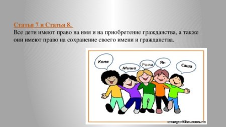 Права ребенка на имя и гражданство