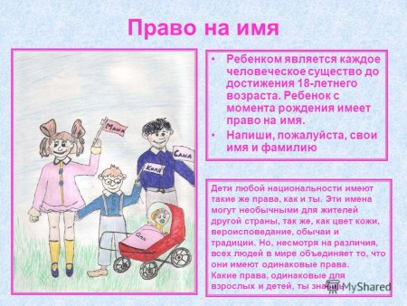 Права ребенка на имя и гражданство