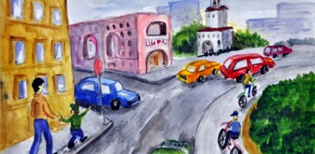 Улица нашего города рисование