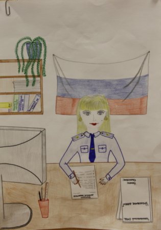 Рисунок мама на работе