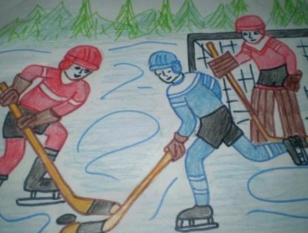 Рисунок на тему хоккей для детей