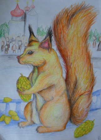 Белка с золотыми орешками