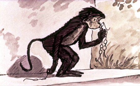 Иллюстрация к басне Крылова мартышка и очки