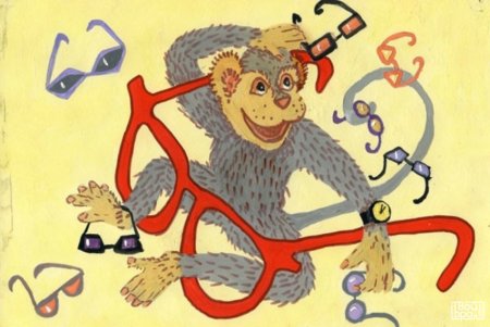 Басня Крылова Стрекоза и мартышка и очки