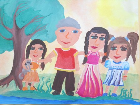 Рисунок на тему моя дружная семья