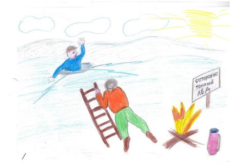 Осторожно тонкий лед рисунок