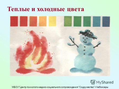 Пейзаж в теплых и холодных тонах