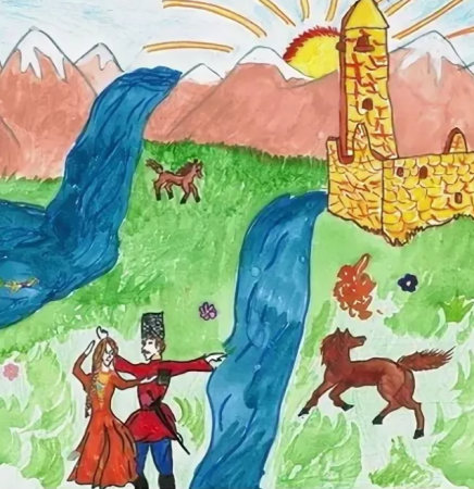 Рисунок на тему Дагестан мой край родной