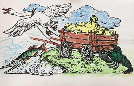 Крылов лебедь щука