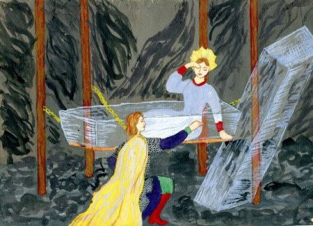 Детские иллюстрации к сказке о мертвой царевне и 7 богатырях