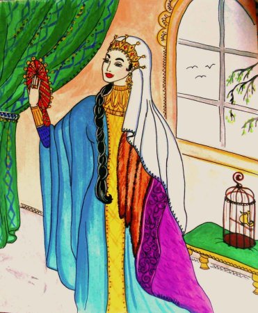 Рисунок к сказке сказка о мертвой царевне и 7 богатырях