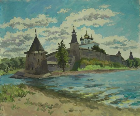 "Псковский Кремль" художник Стожарова