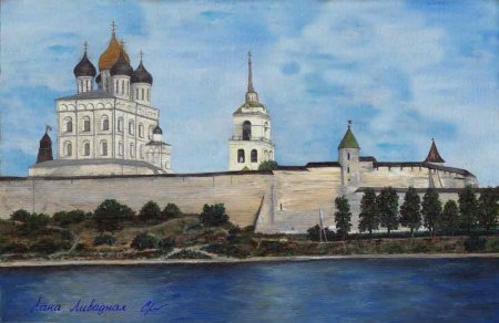 Троицкий собор рисование Псков