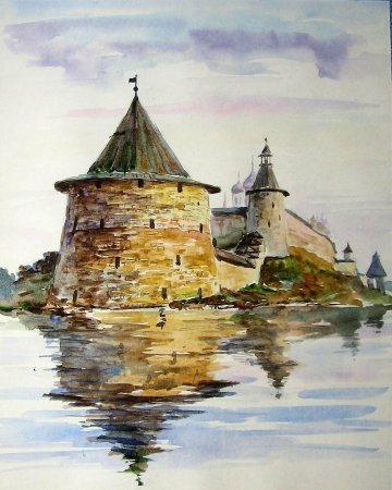 "Псковский Кремль" художник Стожарова