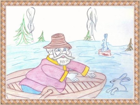 Иллюстрация к сказке дед Мазай