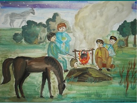 Рис к произведению Бежин луг