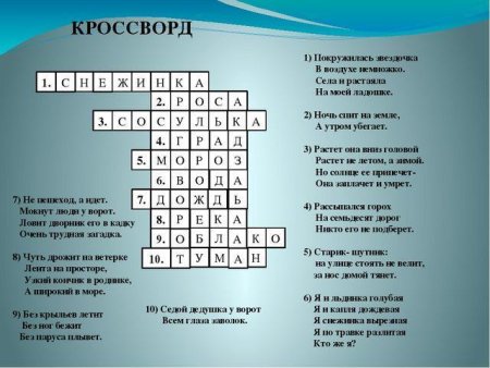 Математический кроссворд