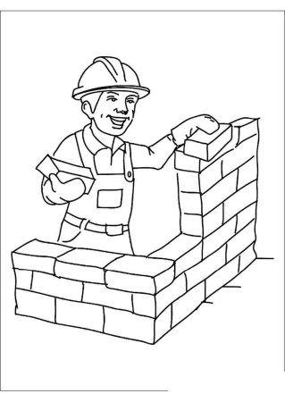Профессия Строитель раскраска