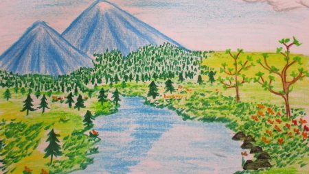 Пейзаж карандашом легкий
