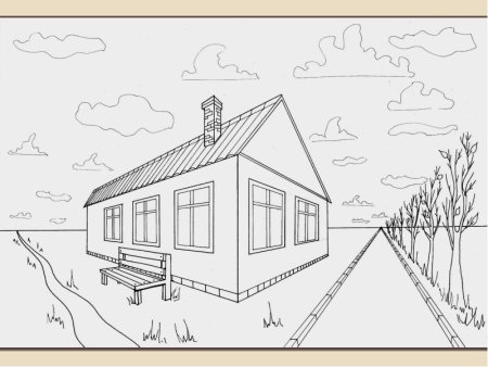 Сельский пейзаж в перспективе