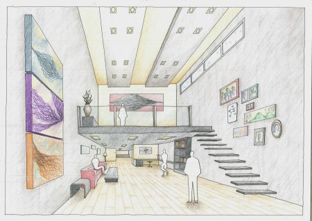 Интерьер общественного здания в перспективе