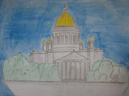 Исаакиевский собор рисунок легкий