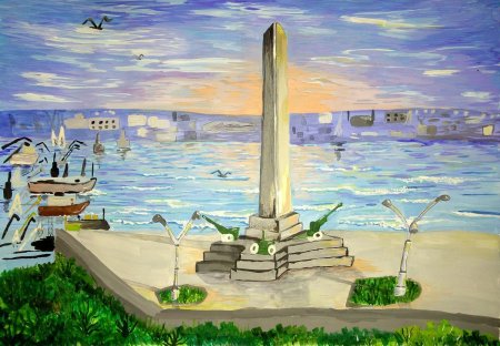 Керчь. Гора Митридат. Обелиск славы рисунок