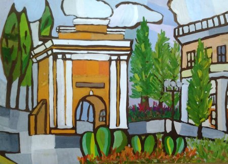 Рисование достопримечательности Омска