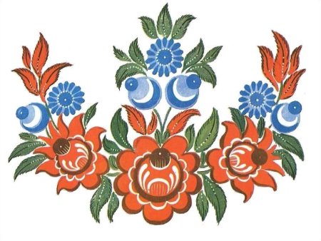 Городецкая роспись цветочный мотив