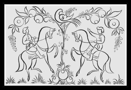 Сюжетная композиция с орнаментом