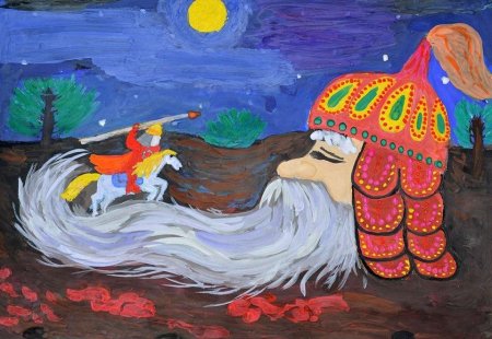 Рисунок на тему сказки Пушкина