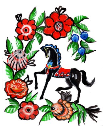 Городецкая роспись Городецкий конь