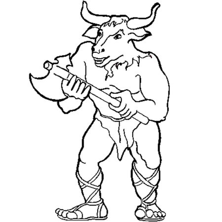 Мифы древней Греции рисунки Минотавр