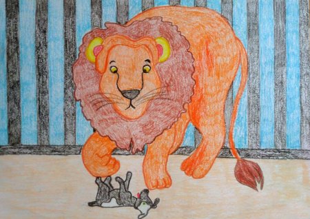 Раскраска к рассказу Лев и собачка