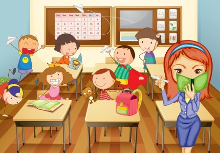 Школьник иллюстрация в классе